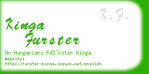 kinga furster business card